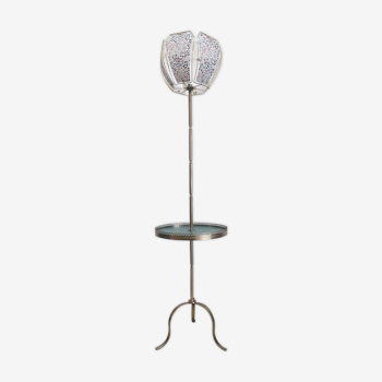 Lampadaire liseuse laiton et abat-jour liberty