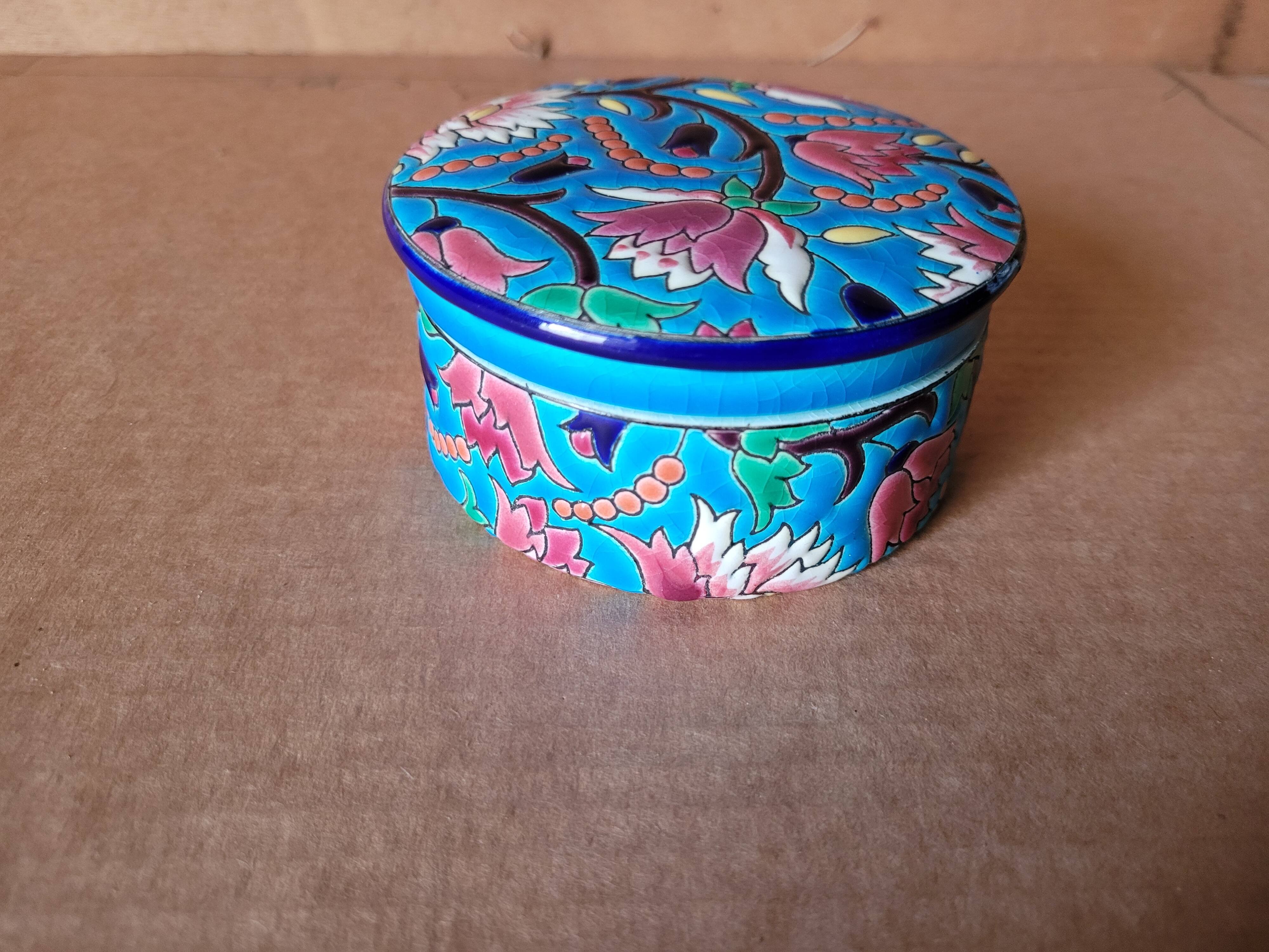 Longwy enamel candy dish