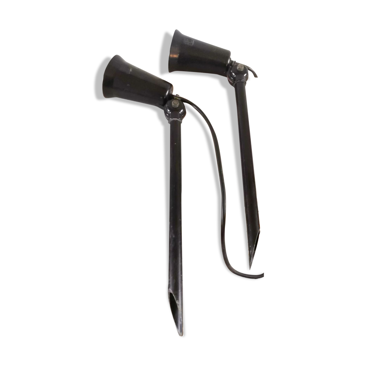 Pair of Lita sconces with steel rod design 70s