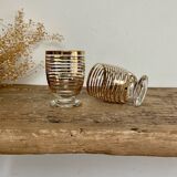 6 verres à liqueur dorés