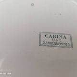 Set of 2 round dishes trundle in Iron Earth Sarreguemines model Carina decoration blue frieze