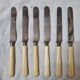 Old ivory handle cheese knives, nineteenth
