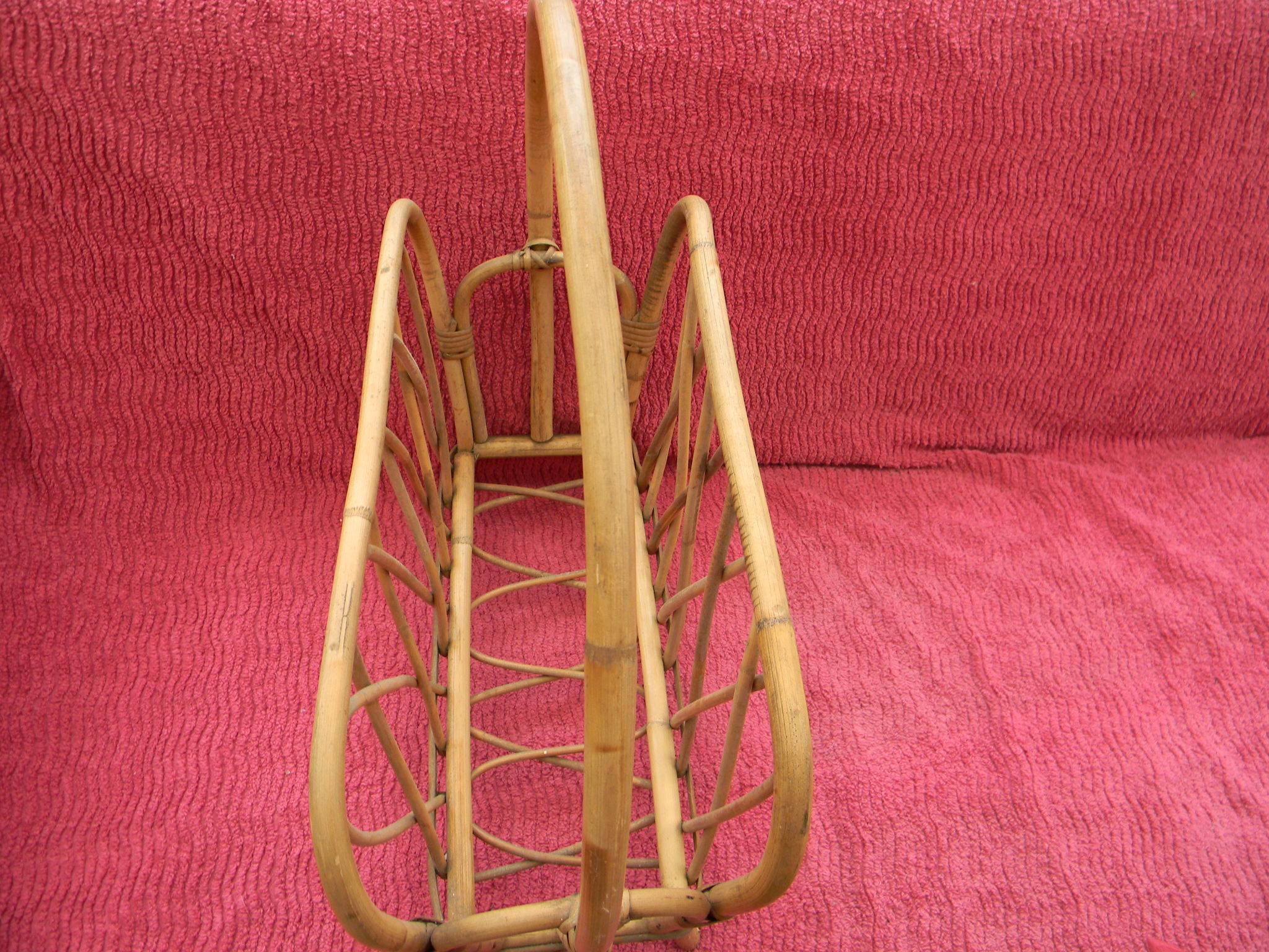 Vintage magazine door in rattan bamboo style