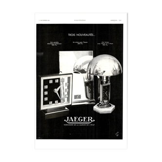 Affiche vintage années 30 Jaeger le Coultre Montre