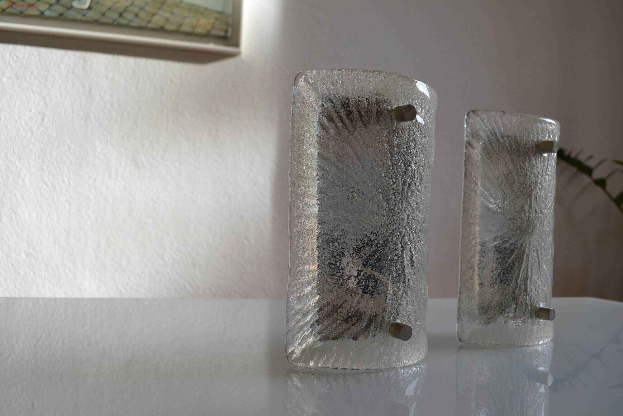 Toni Zuccheri for Venini in Murano, Italy 1960 Pair of wall sconces