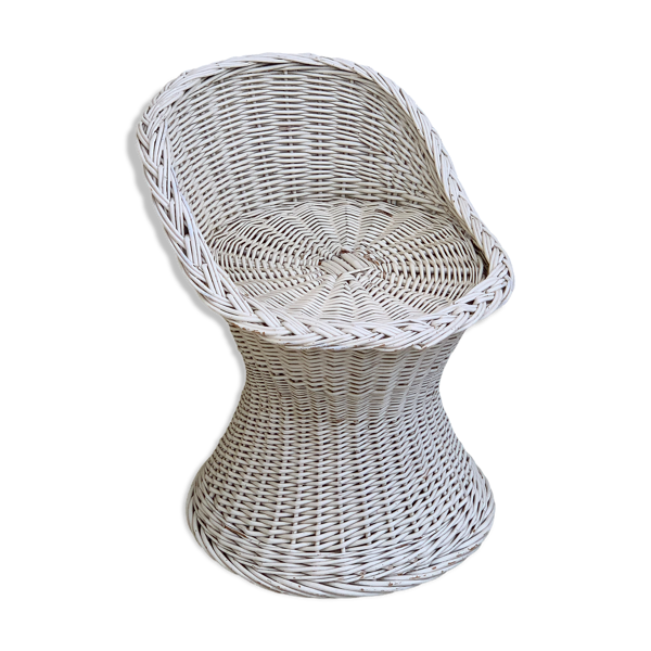 Tabouret vintage osier tressé 1950 — Beyit