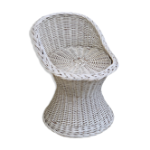 Tabouret vintage osier tressé 1950