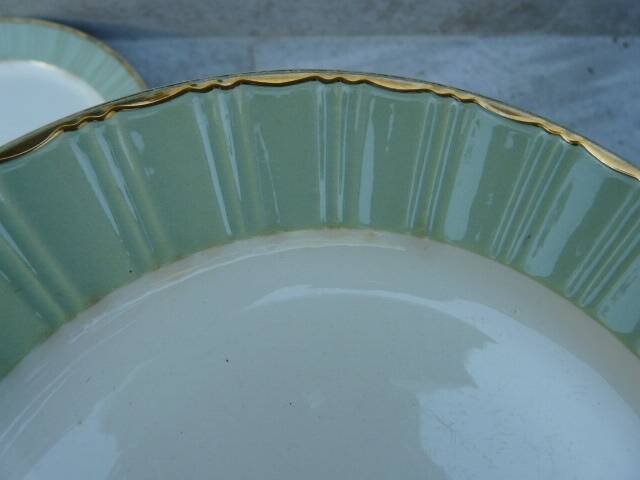 6 Vintage Celadon Plates by Villeroy & Boch from the 1950s