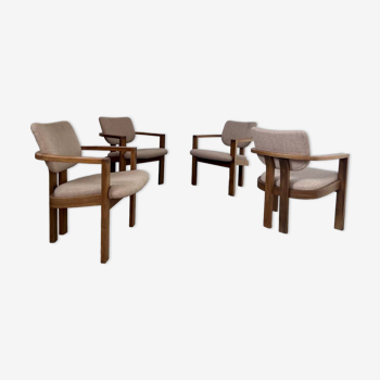 4 ancien fauteuils chaises design italien années 70 bois courbé vintage