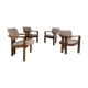 4 old armchairs Italian design chairs 70s vintage curved wood