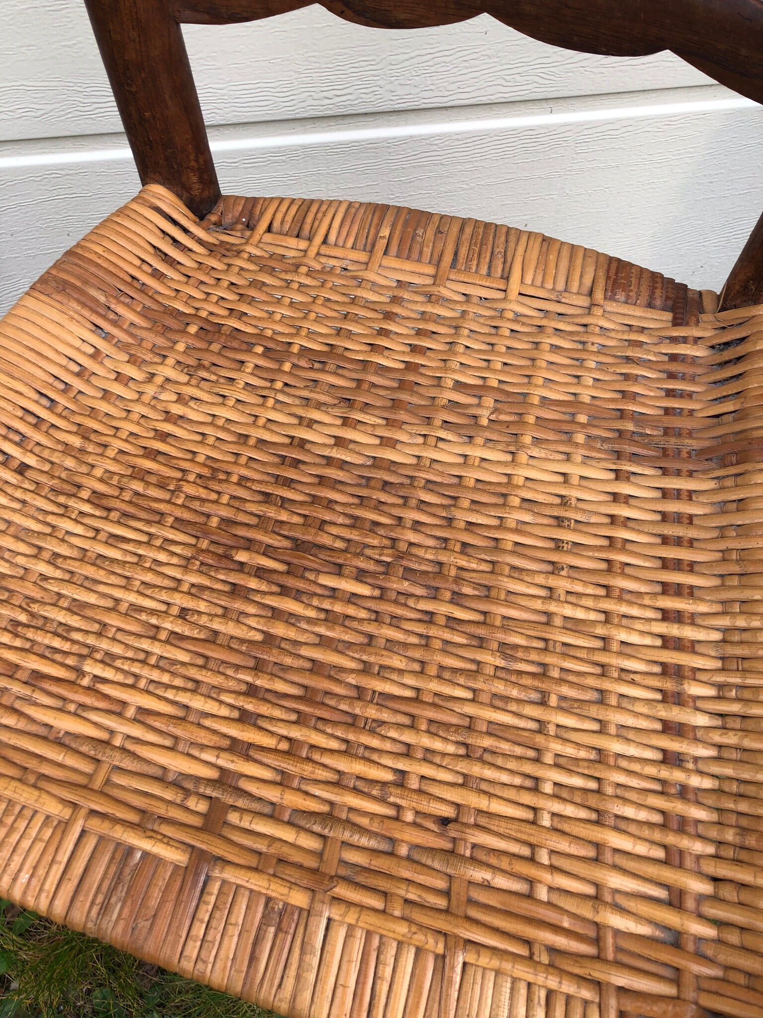 Small old chair wood and straw