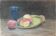 Tableau Pastel "Nature morte aux pêches" signé