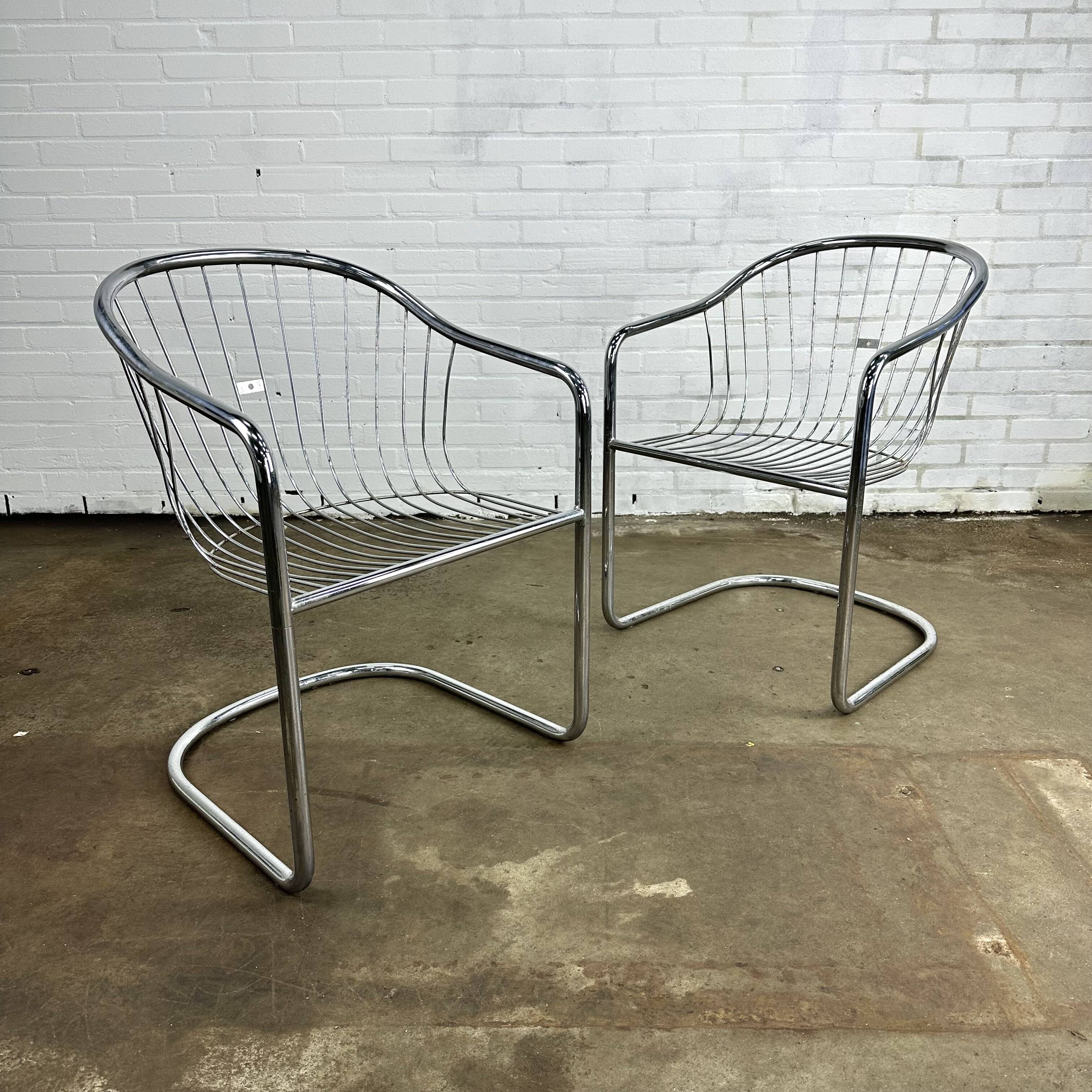 Vintage chrome wire chairs