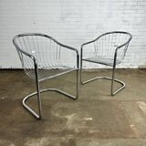 Vintage chrome wire chairs