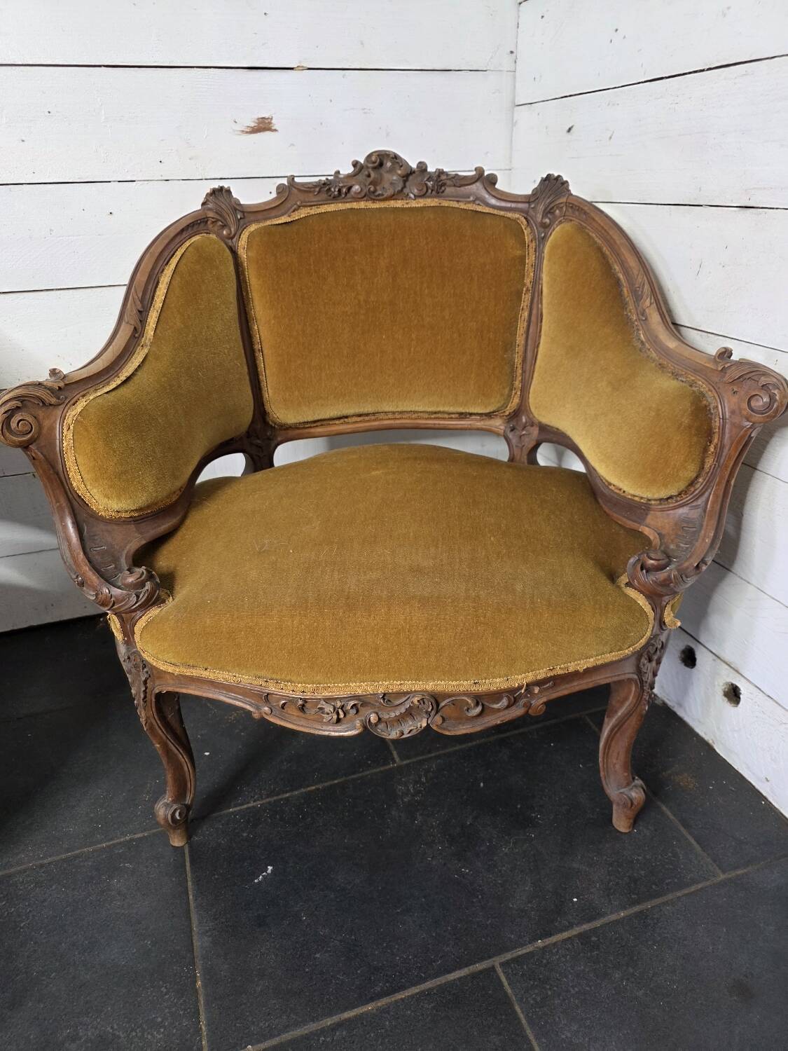 Paire de fauteuils marquise style Louis XV