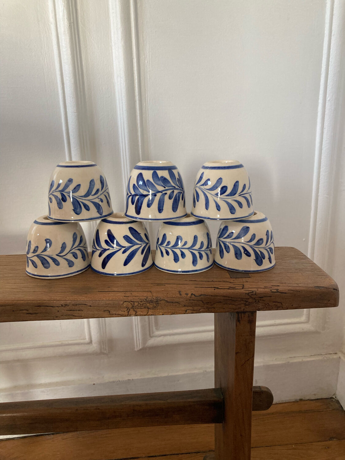 Set of 7 ceramic candle holders