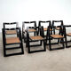Set of eight folding dining chairs designed by Aldo Jacober for Alberto Bazzani