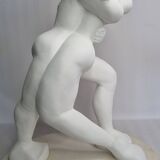 Original sculpture The Embrace signed Françoise Abraham patinated plaster 46 cm