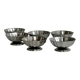 Set of 6 low bowls in polished stainless steel