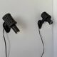 Pair of vintage matte black metal wall lights, France, 1970, LITA