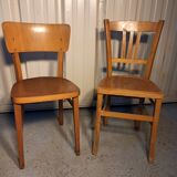 2 wooden bistro chairs Thonet