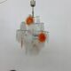 Mid-Century design glass disc chandelier by Vistosi, 1970s
