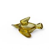 Murano, vide poche en verre jaune forme oiseau XXème