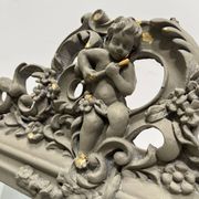 Louis XV style mirror in wood and patinated stucco, 20th century