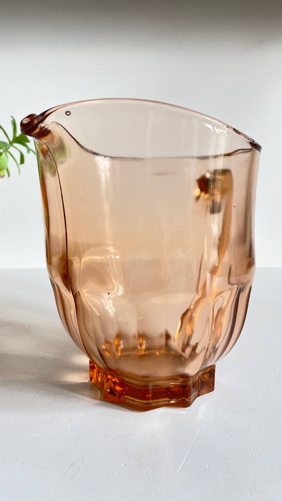 Vintage amber-pink glass pitcher 1 liter