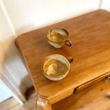 Pair of pyrity sandstone cups