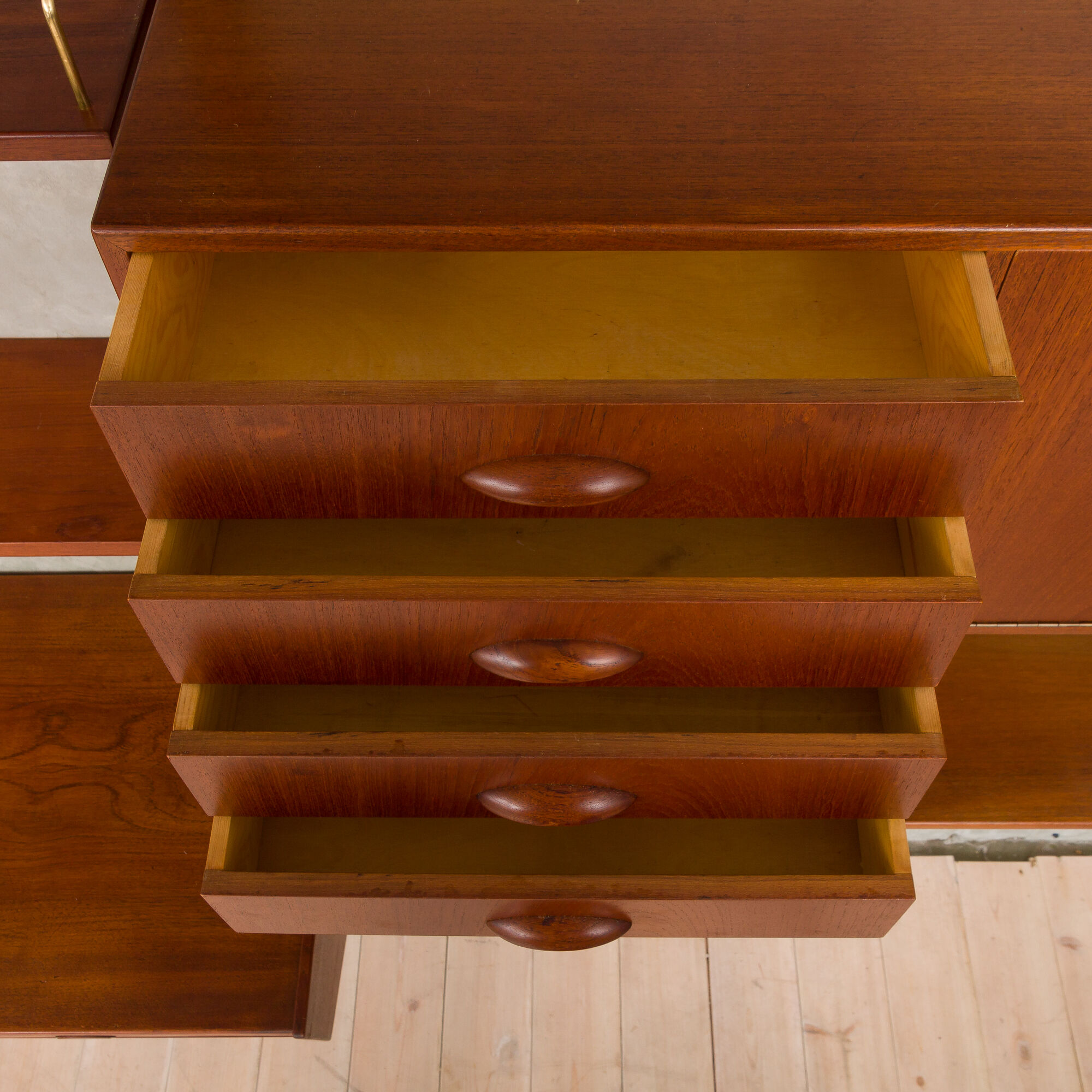 Hansen and Guldborg teak wall unit with a desk