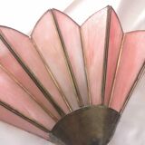 Pink opaline fan wall light