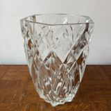Cut glass transparent vase
