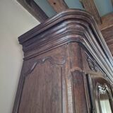 Louis XV period 18th century two-part sideboard in solid oak with glass