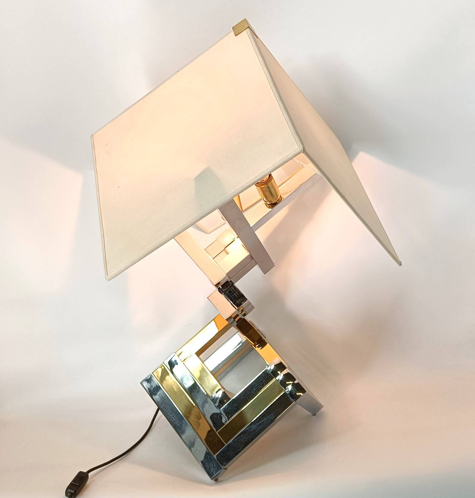 Large Geometrical table lamp by Lumica, Spain, 1970s