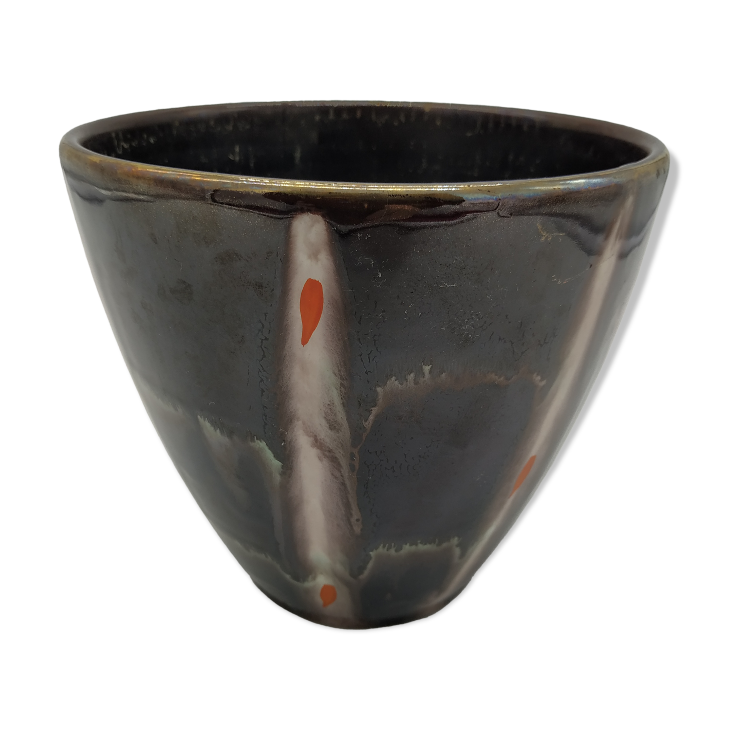 Cache pot en céramique émaillée ü-keramik années 50