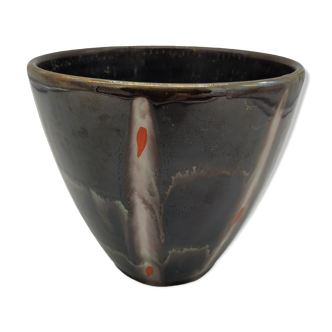 Cache enamelled ceramic pot - keramik 50s