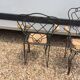 40 year old armchair pair in metal and straw