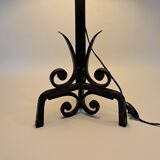 Brutalist tripod wrought iron lamp base 1950/1960.