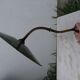 Industrial wall lamp in enameled sheet metal, brass swan neck