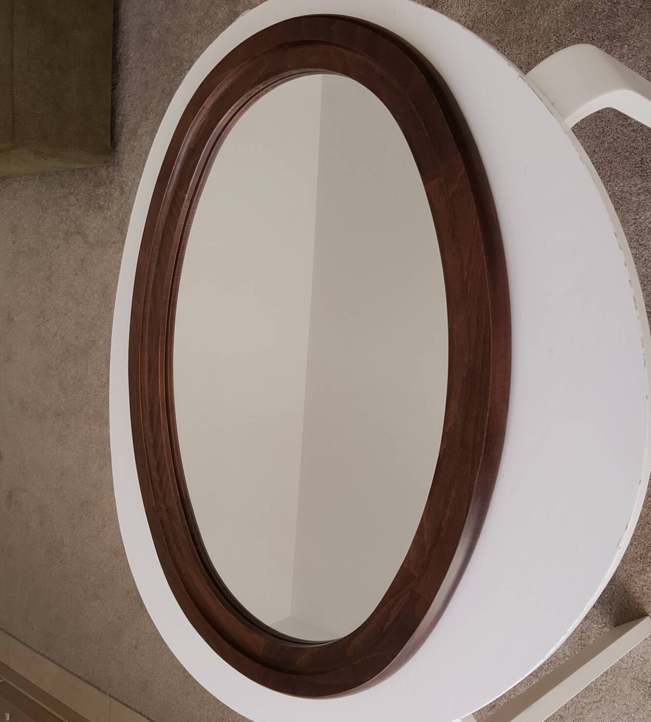 Miroir ovale vintage de style scandinave années 80/90