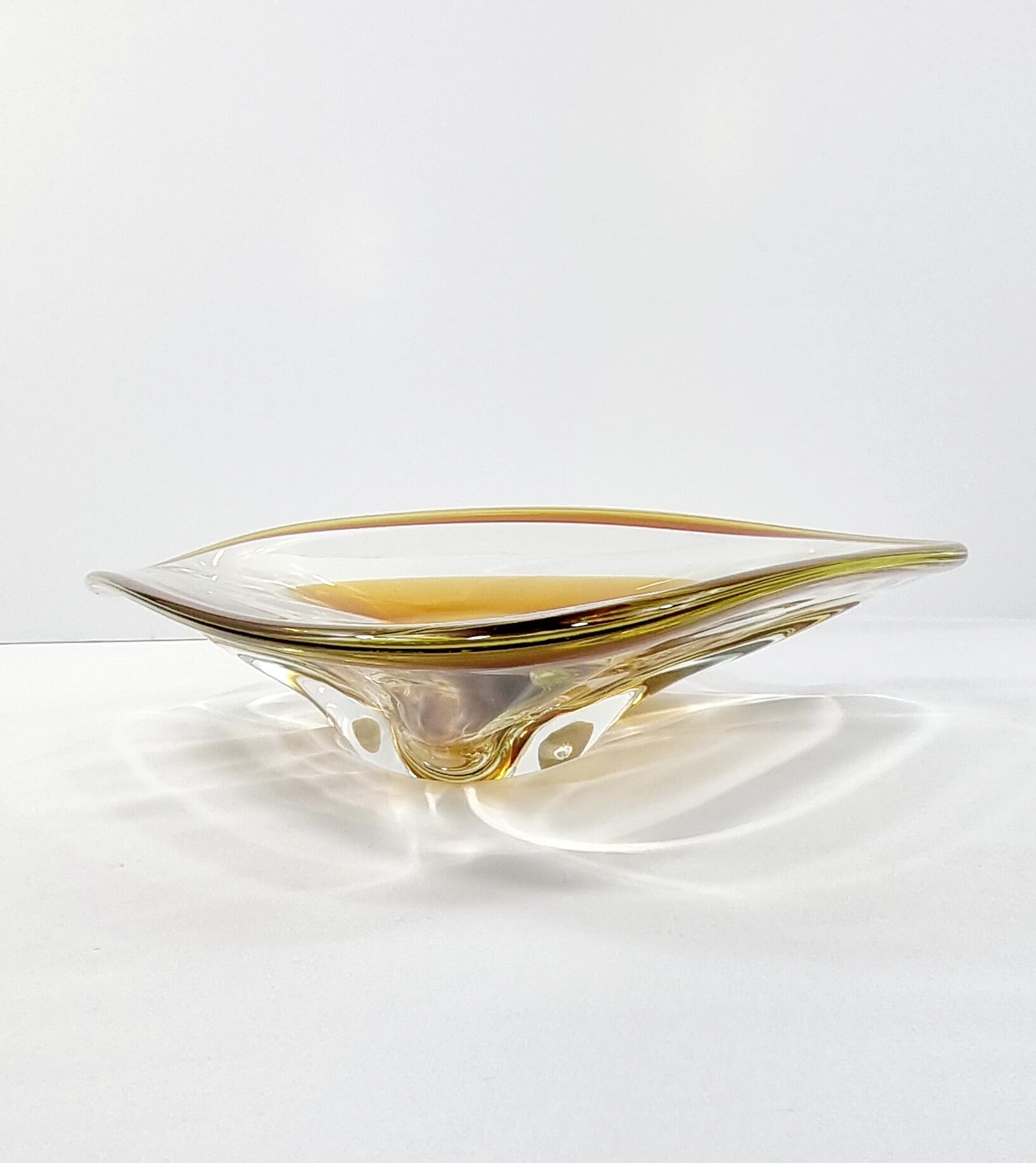 Vintage Amber Murano Style Glass Pocket Cup