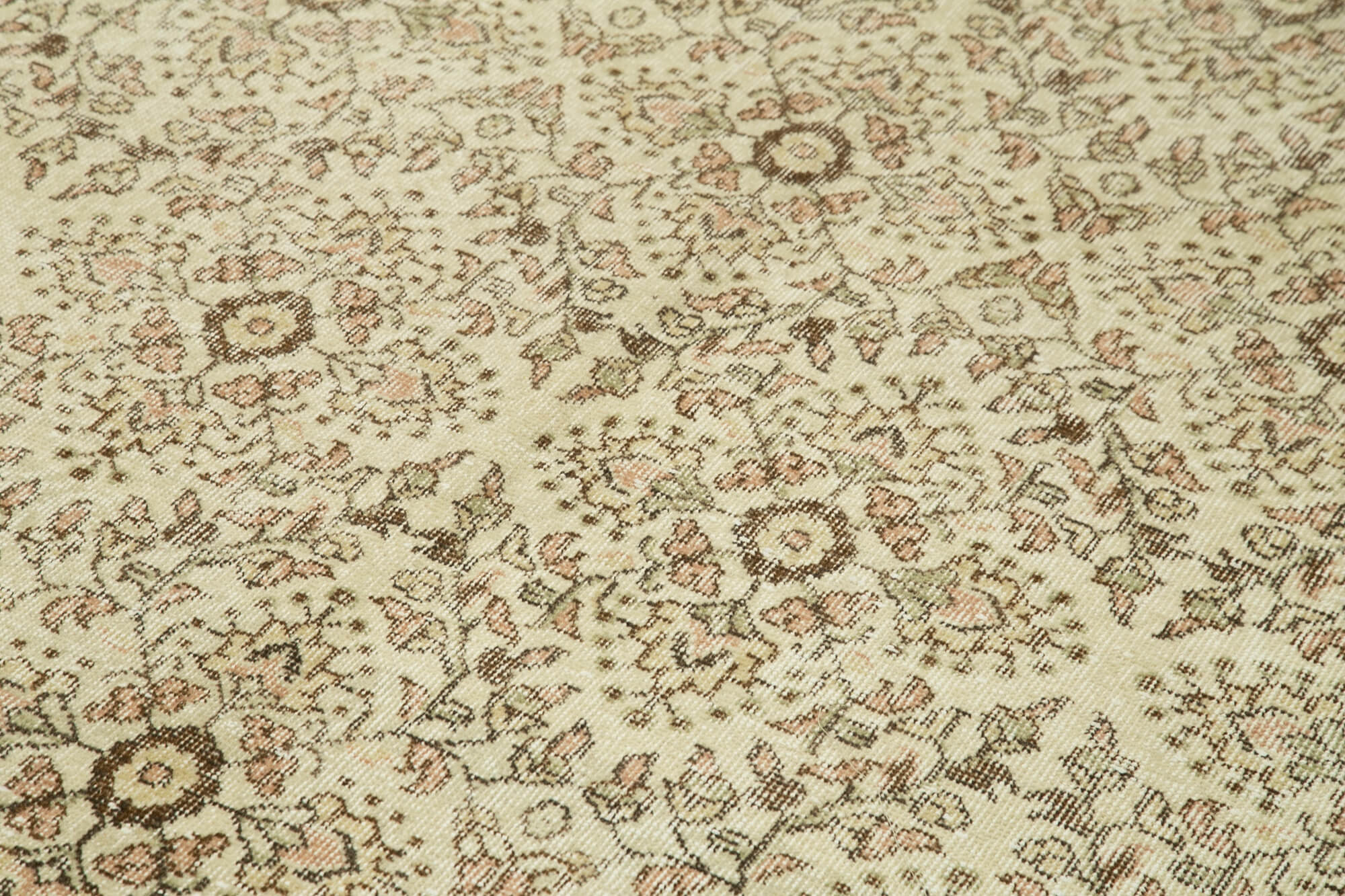 Hand-knotted rustic turkish beige rug 172 cm x 305 cm