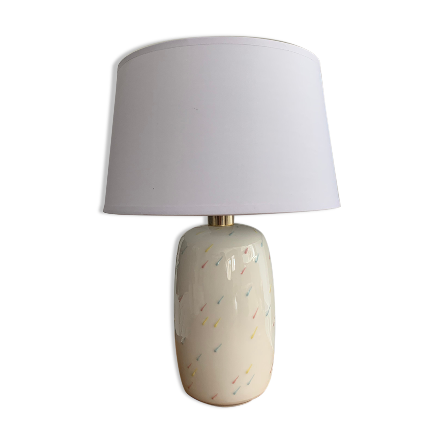 Lampe verre opalin vintage italien années 80