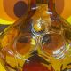 Amber orange Limburg glass pendant light from the 70s