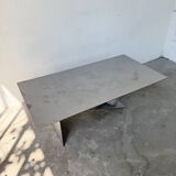 Handcrafted metal coffee table from the 1970s