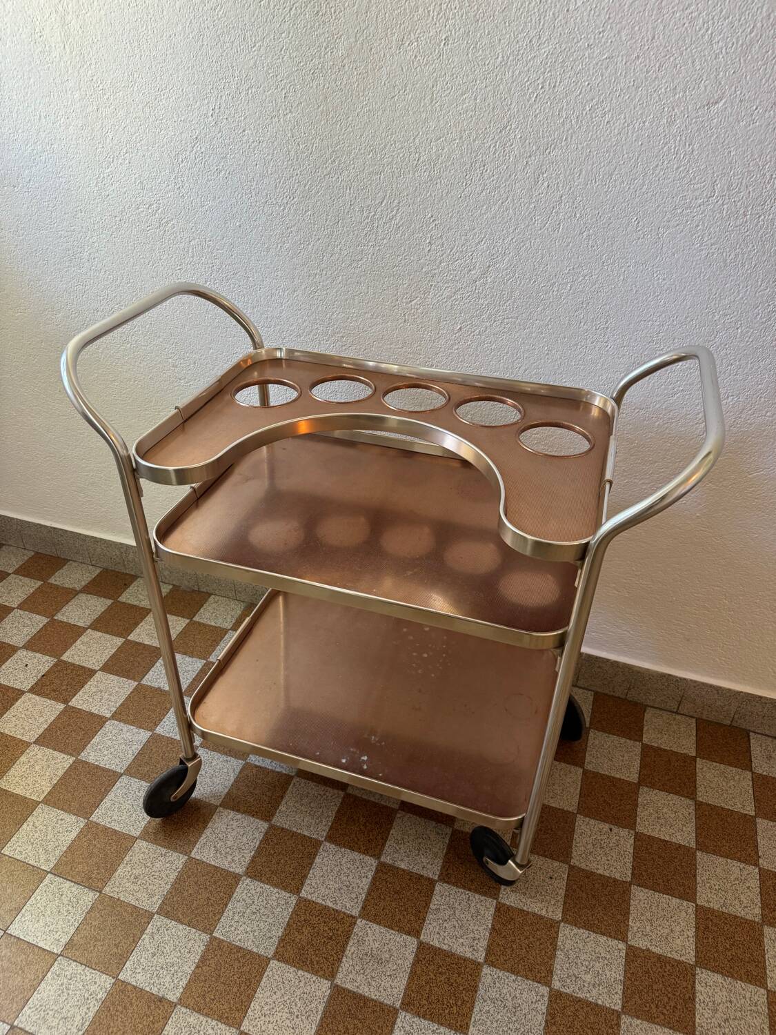 Kaymet copper and silver trolley from the 50s