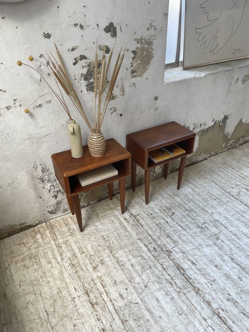 Paire de chevet scandinave en teck