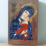 Enameled ceramic icon signed Michel Folscheid - Enamels of Saint Michel du Roc