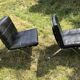 2 Lounge armchairs, Girsberger leather and chrome, 1968